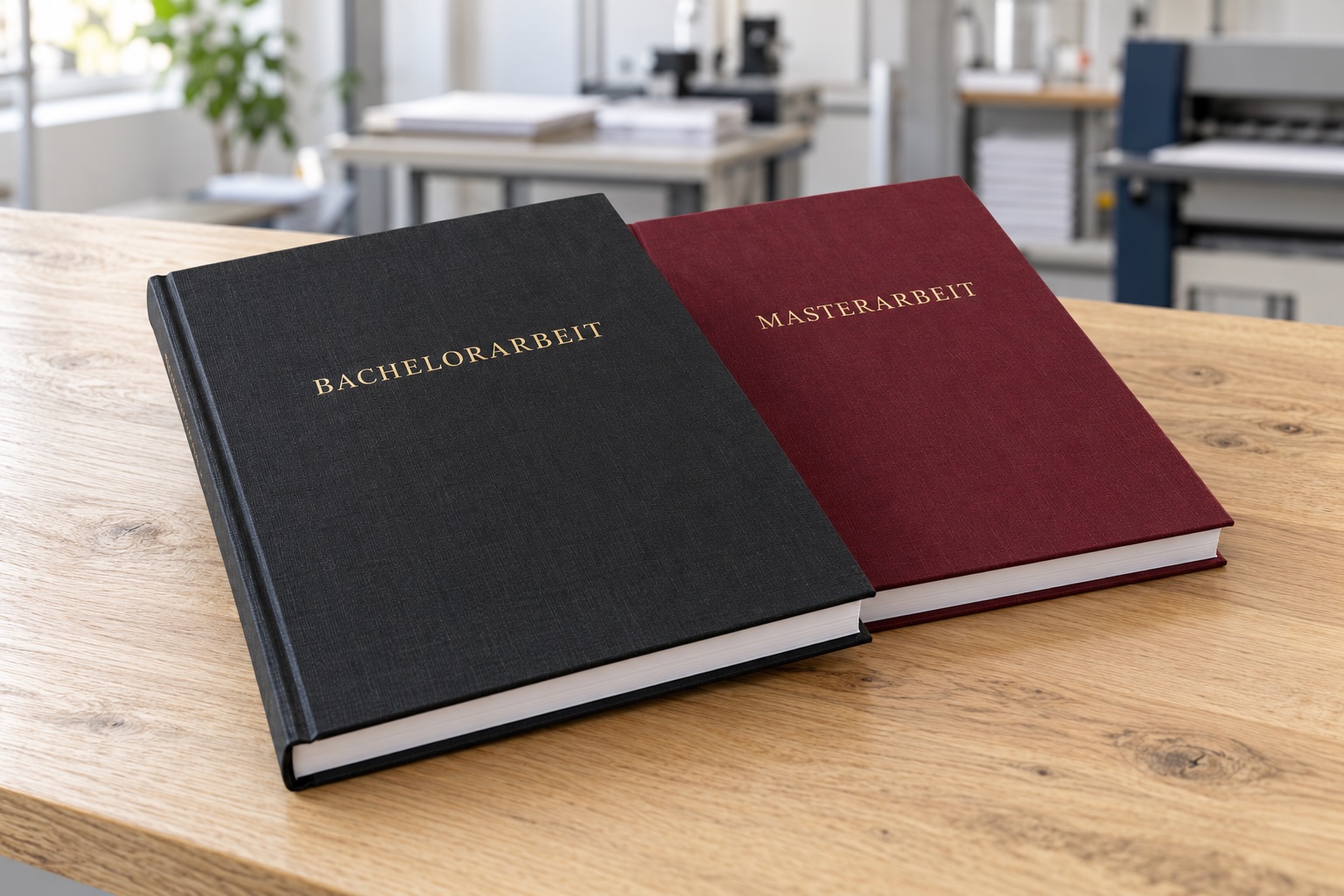 Gedruckte und gebundene Abschlussarbeiten